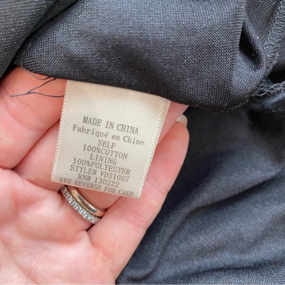 Very J. Grey Striped Dress, 100% Cotton, Mini, Cutouts, Women's US L - Picture 13 of 13